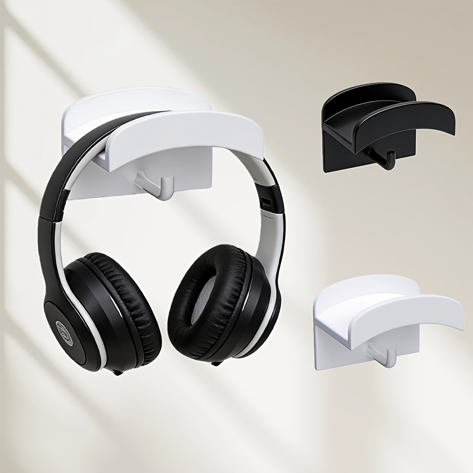 Headphone Stand Desk - Punch-Free Self Adhesive Headphone Wall Hanger,
