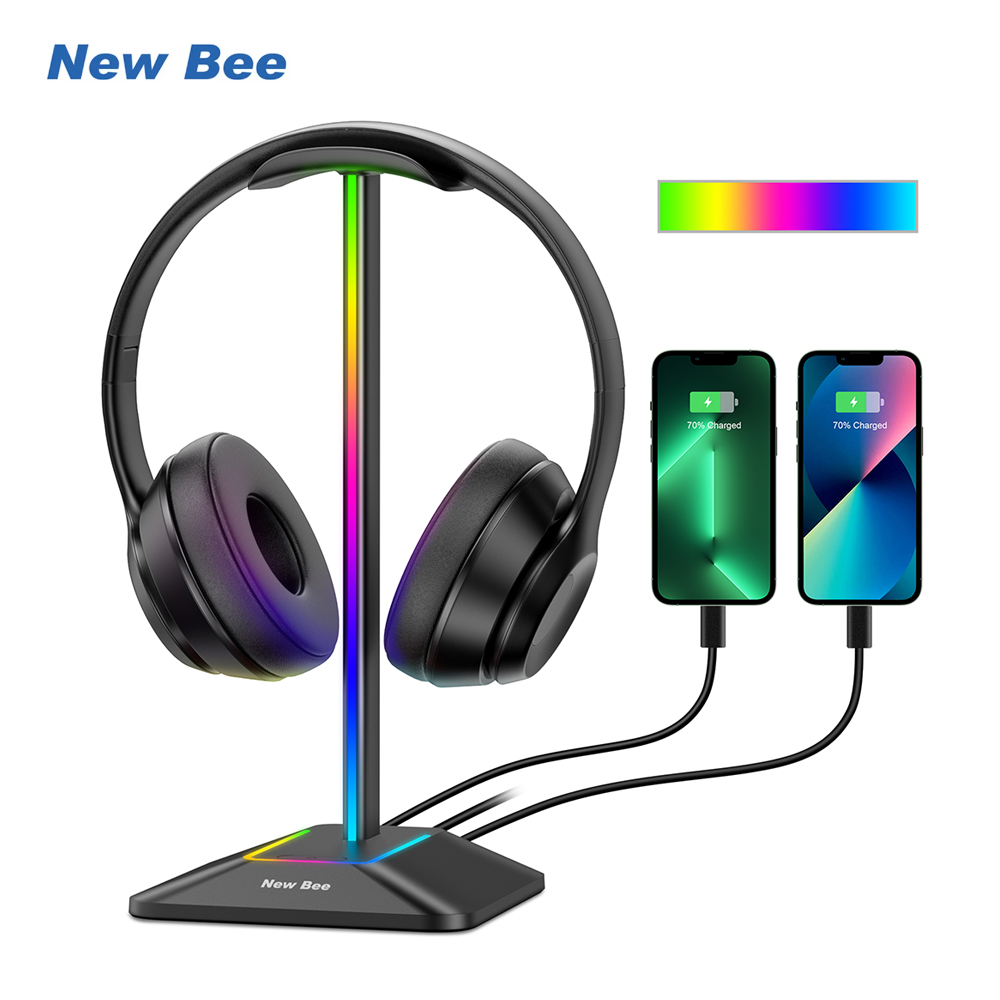 New Bee Z8 RGB Headphones Stan - Headphone Stand Desk recension och pris
