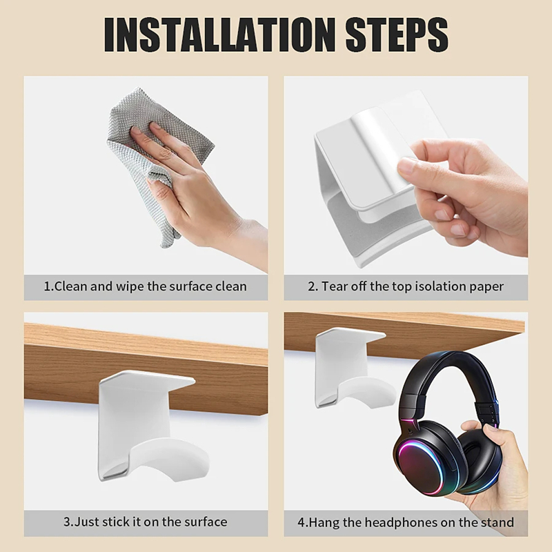 Universal Headphone Stand Adhe - Headphone Stand Desk recension och pris