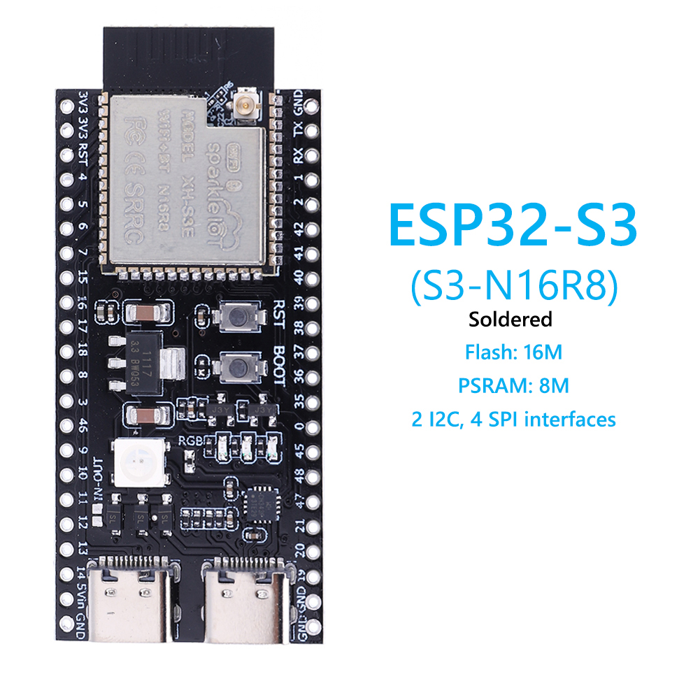 ESP32 S3 N16R8 N8R2 Dual Type- - Usb C Earphone recension och pris