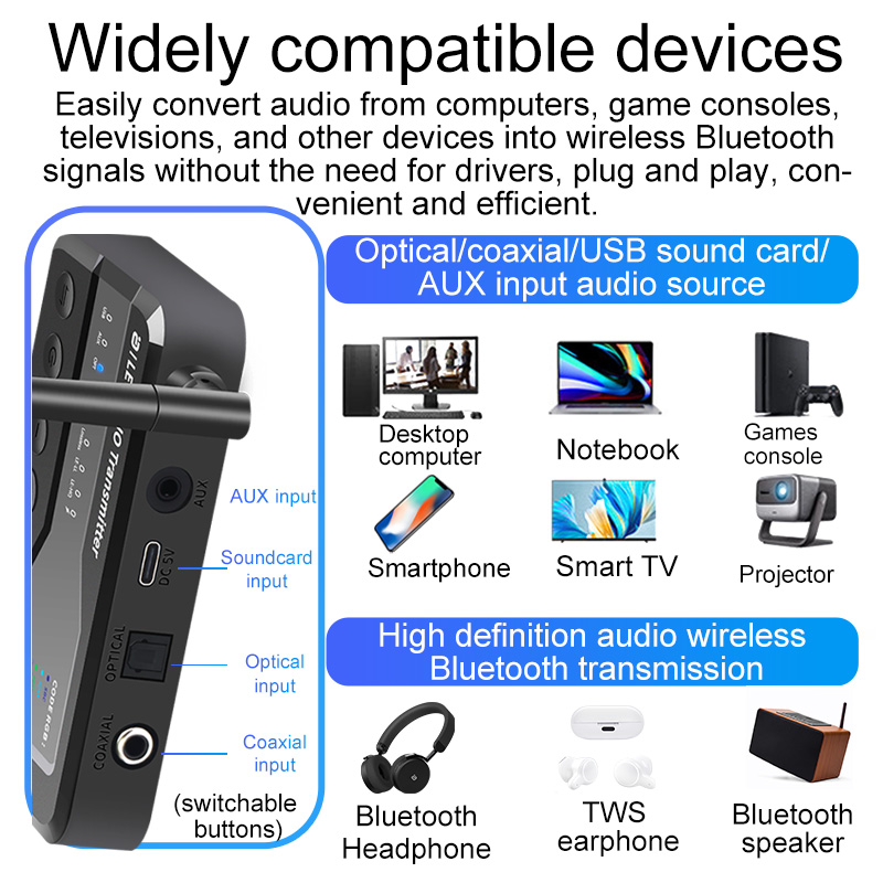 Bluetooth 5.3 Audio Transmitte - Bluetooth Adapter Receiver recension och pris